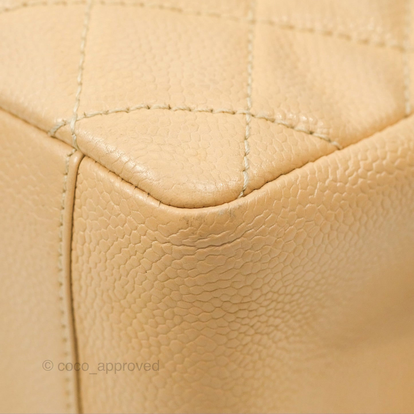 Chanel GST Beige Caviar Silver Hardware