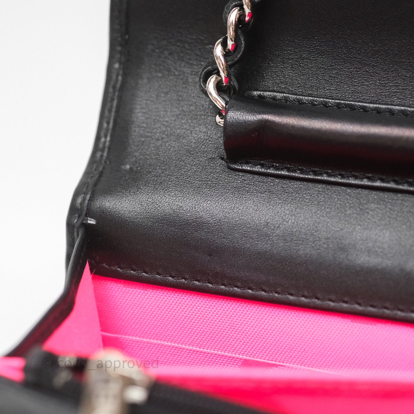 Chanel Quilted Cambon Wallet on Chain WOC Black Calfskin Silver Hardware