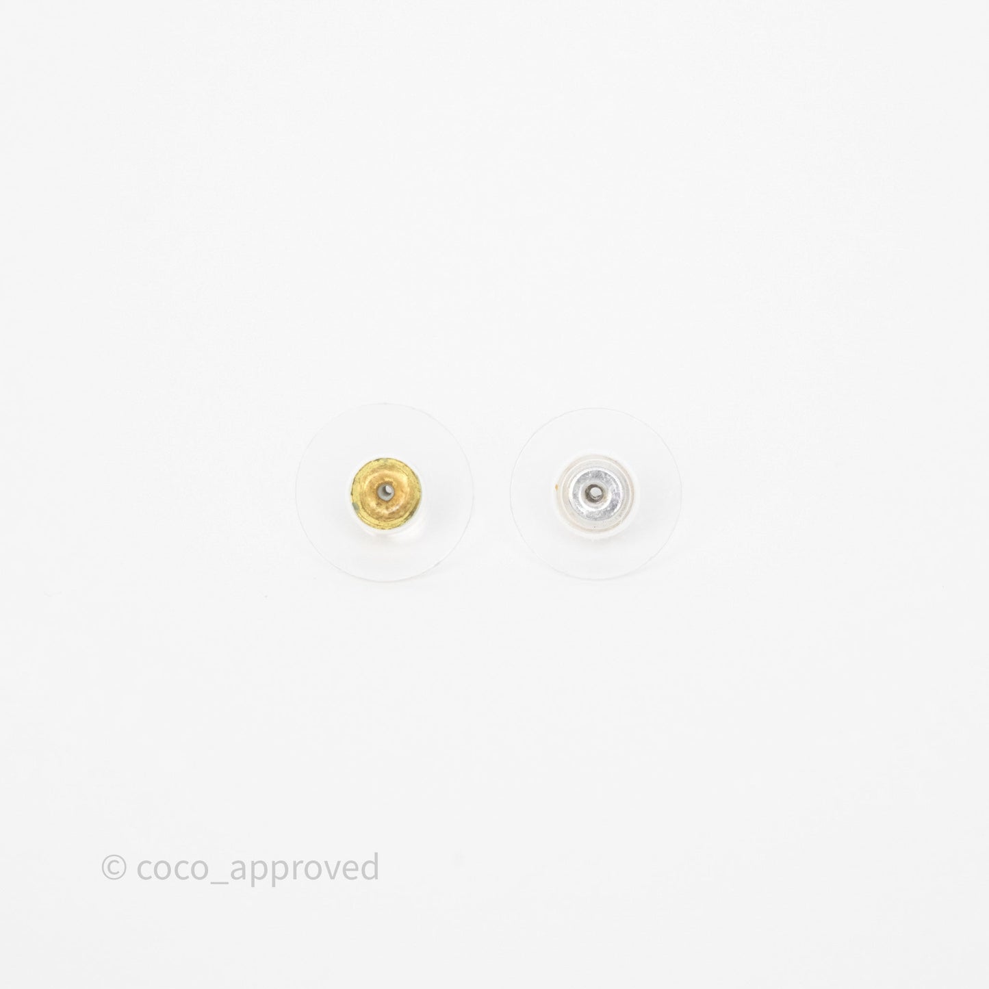 Chanel CC Crystal Pearl Hoop Earrings Gold Tone 21C