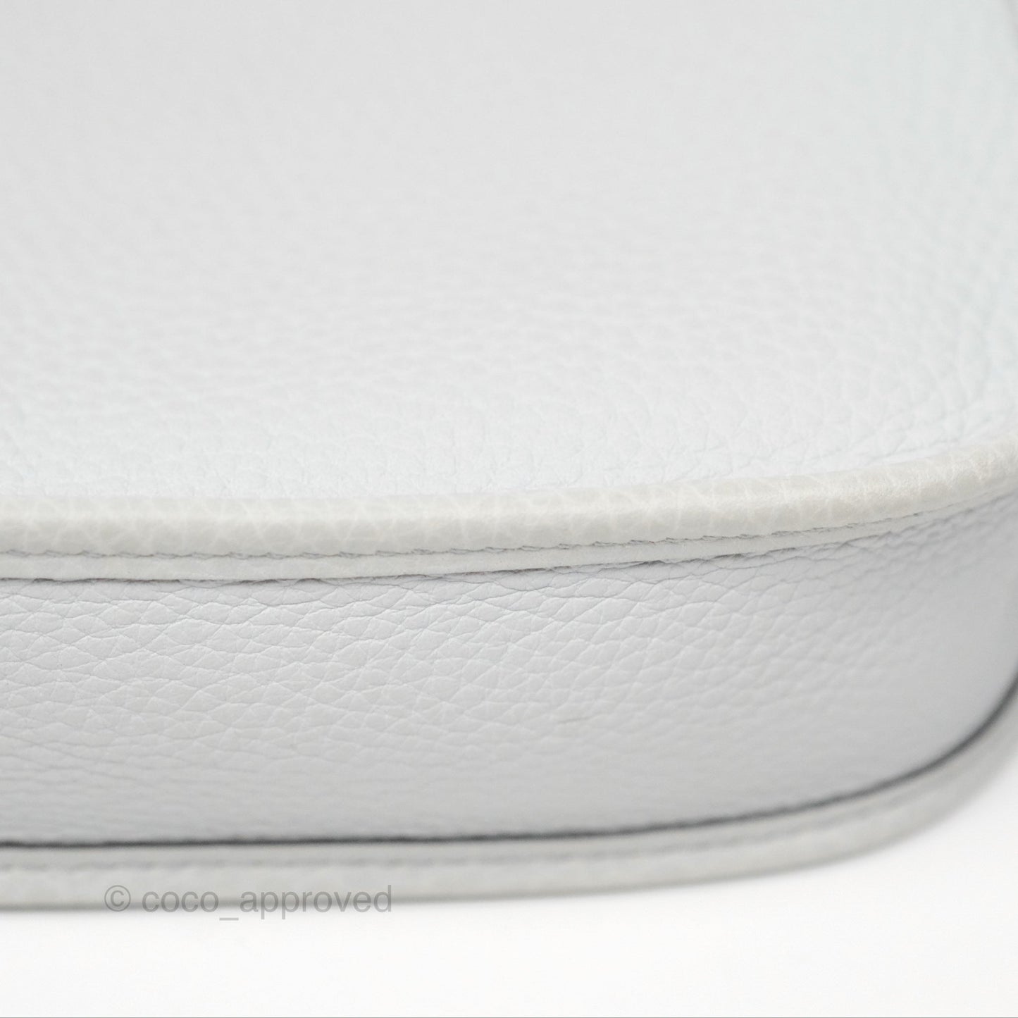 Hermès Mini Evelyne 16 Bleu Pale 08 Clemence/ Gris Etain 8F Gold Hardware