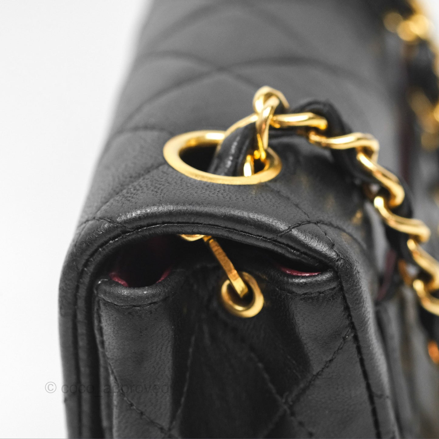 Chanel Vintage Mini Square Black Lambskin 24K Gold Hardware