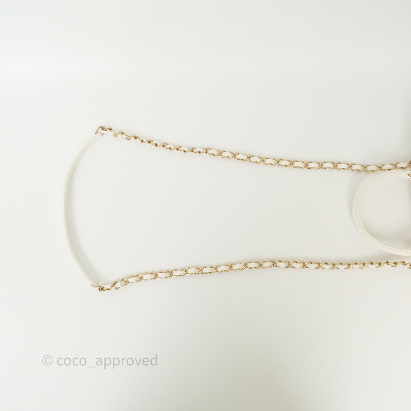 Chanel Mini Trendy CC Handle Bag Lacquered Logo White Lambskin