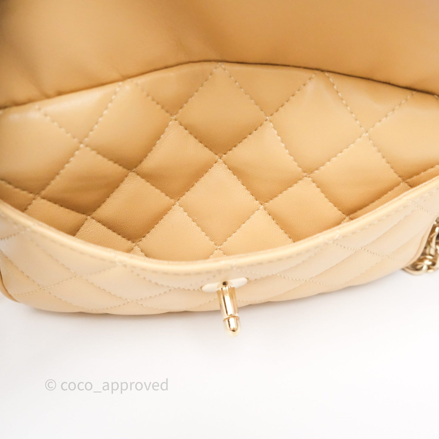 Chanel Coco Vintage Camera Case Beige Calfskin Gold Hardware