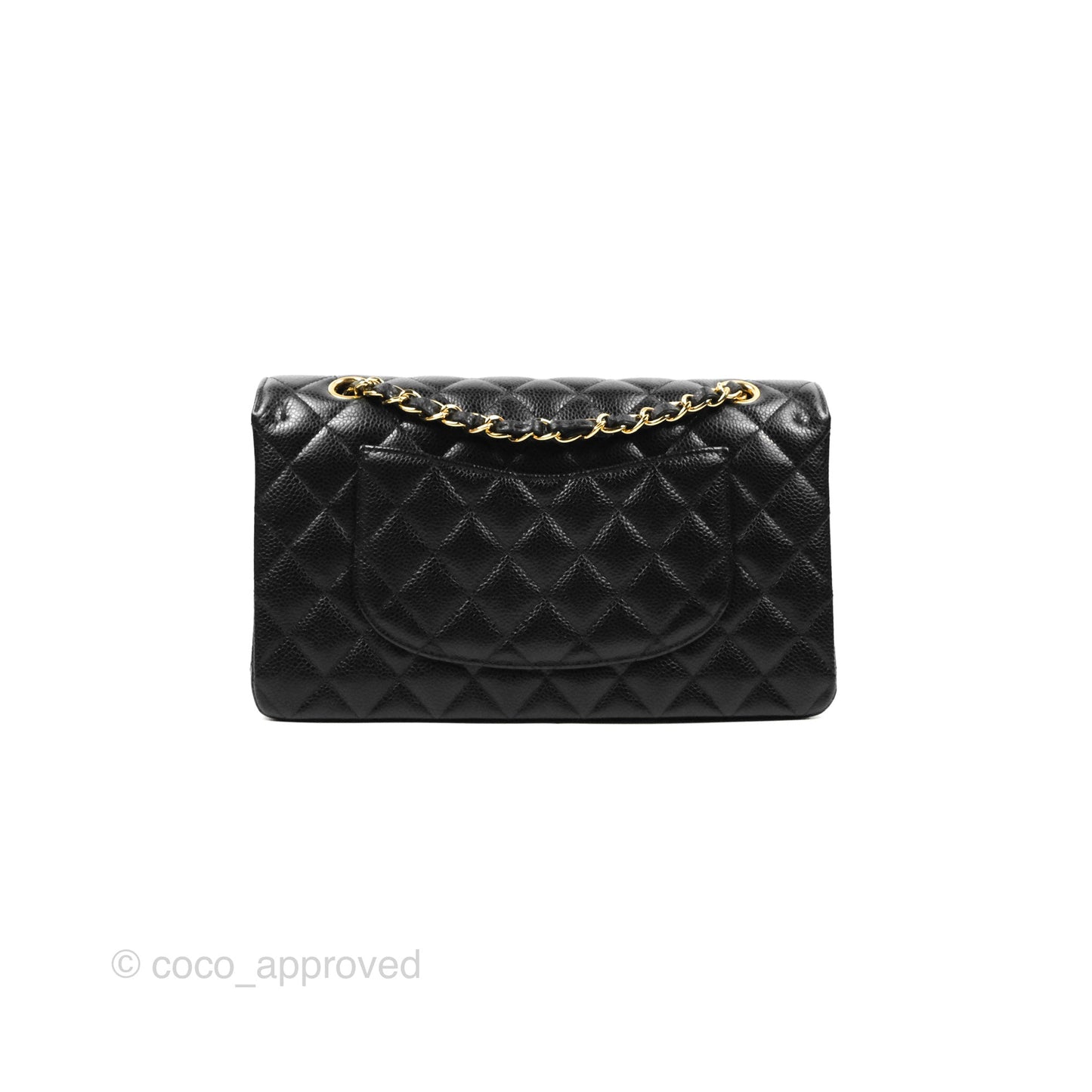 Chanel Classic M/L Medium Double Flap Black Caviar Gold Hardware