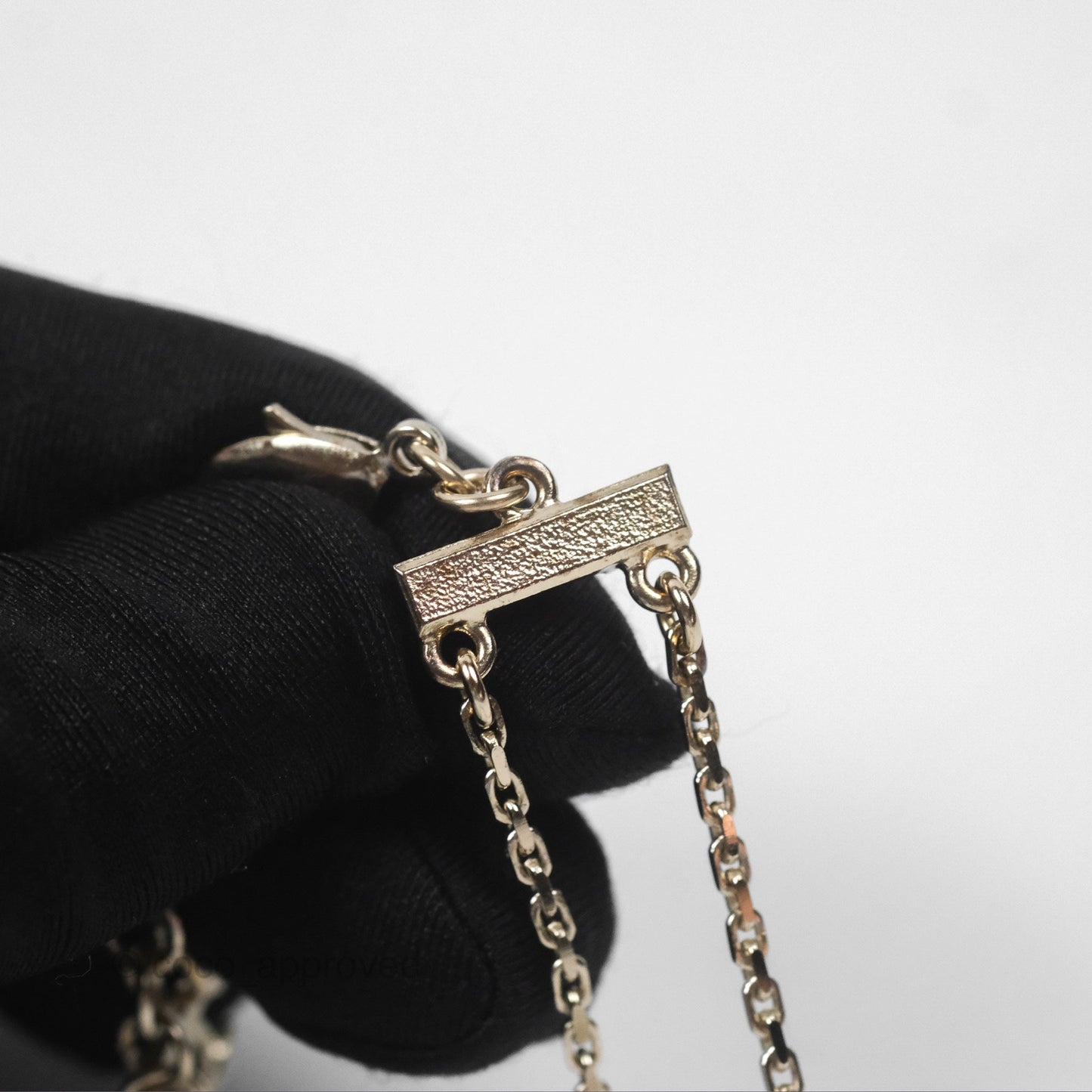 Chanel Crystal Chanel Logo Chain Choker Gold Tone 22S