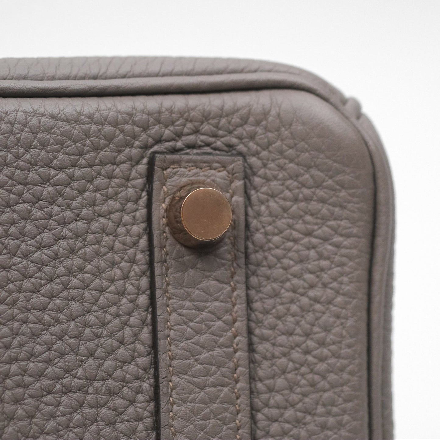 Hermes Birkin 25 Retourne Etain 8F Togo Gold Hardware