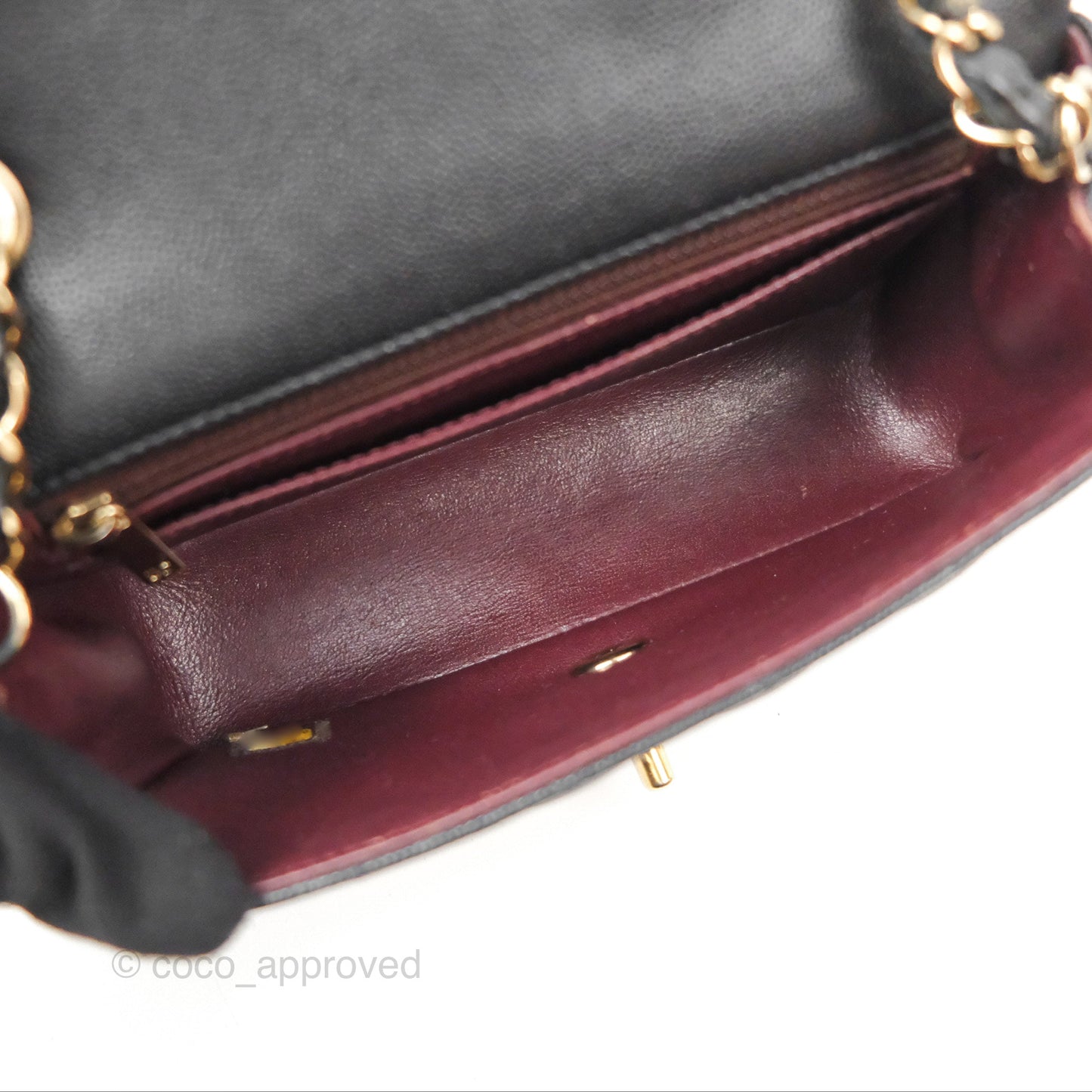 Chanel Quilted Mini Rectangular Black Caviar Gold Hardware 17B