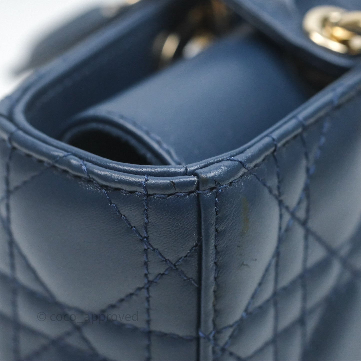Christian Dior Medium Lady D-Joy Bag Deep Ocean Blue Cannage Lambskin