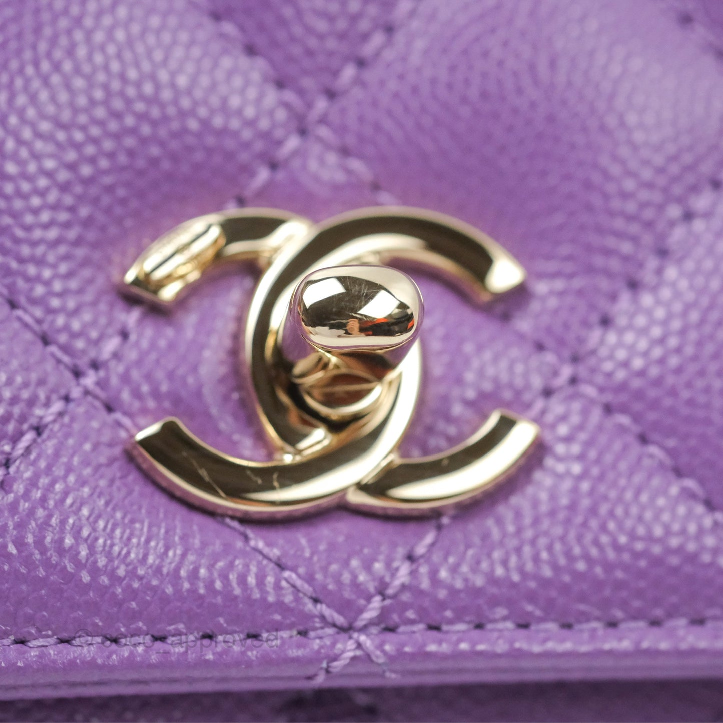 Chanel Mini Coco Handle Purple Caviar Gold Hardware