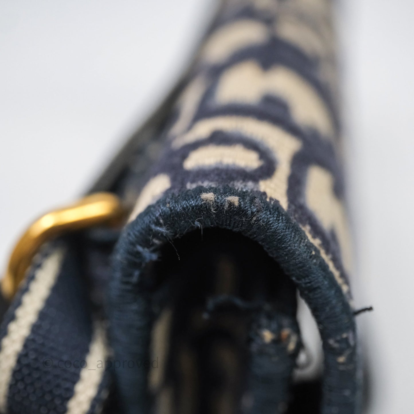 Christian Dior Navy Oblique Slim Saddle Pouch