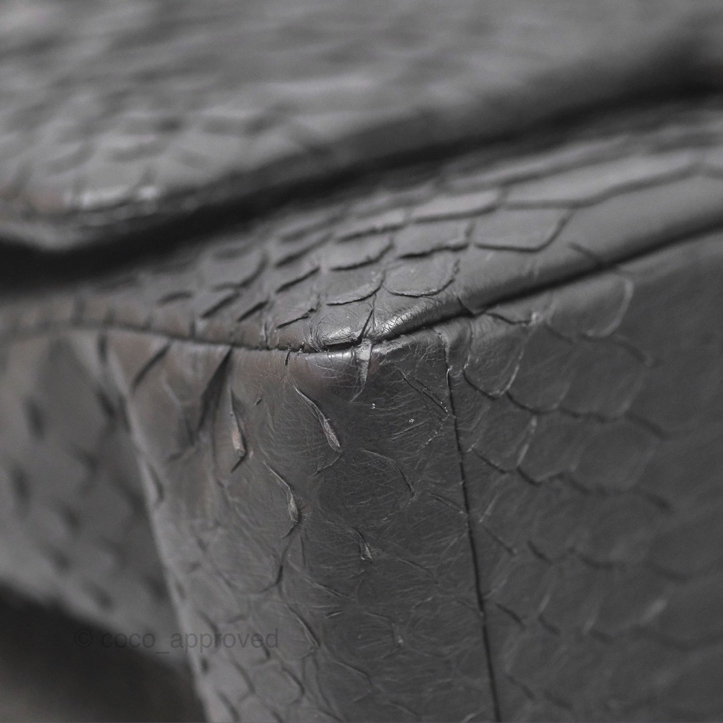 Chanel Maxi Double Flap Black Python Matte Black Hardware