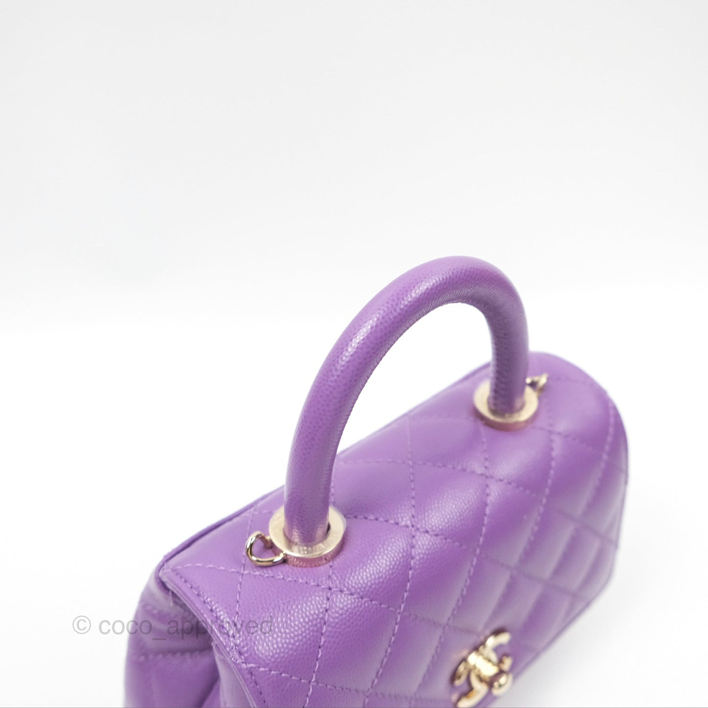 Chanel Mini Coco Handle Purple Caviar Gold Hardware