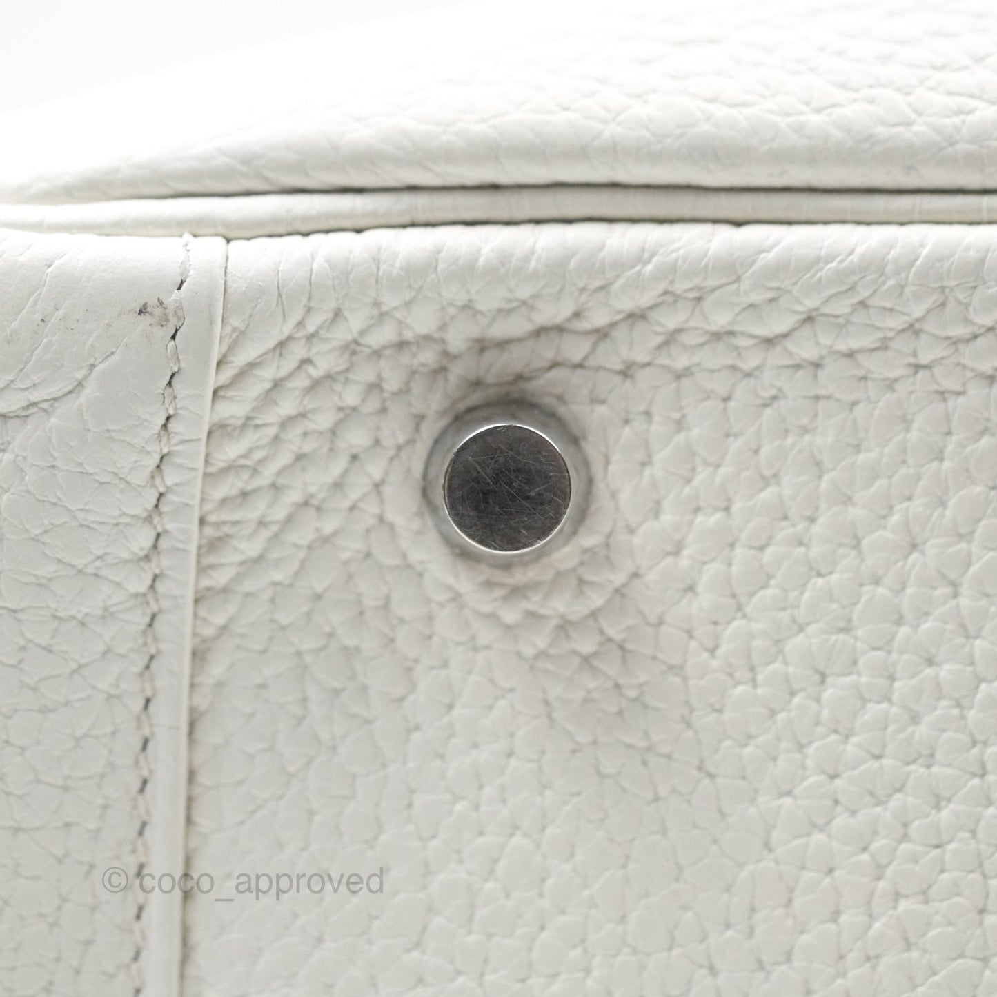 Hermès Lindy 30 White Clemence Palladium Hardware
