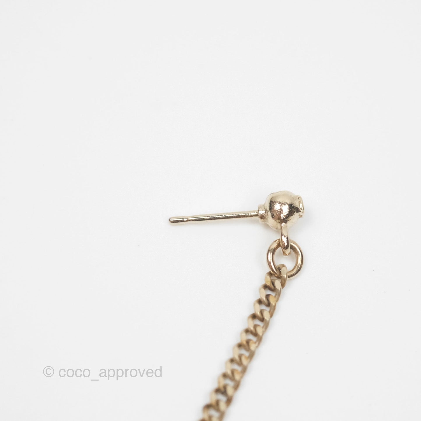 Chanel Crystal CC Long Drop Earrings Gold Tone 19A