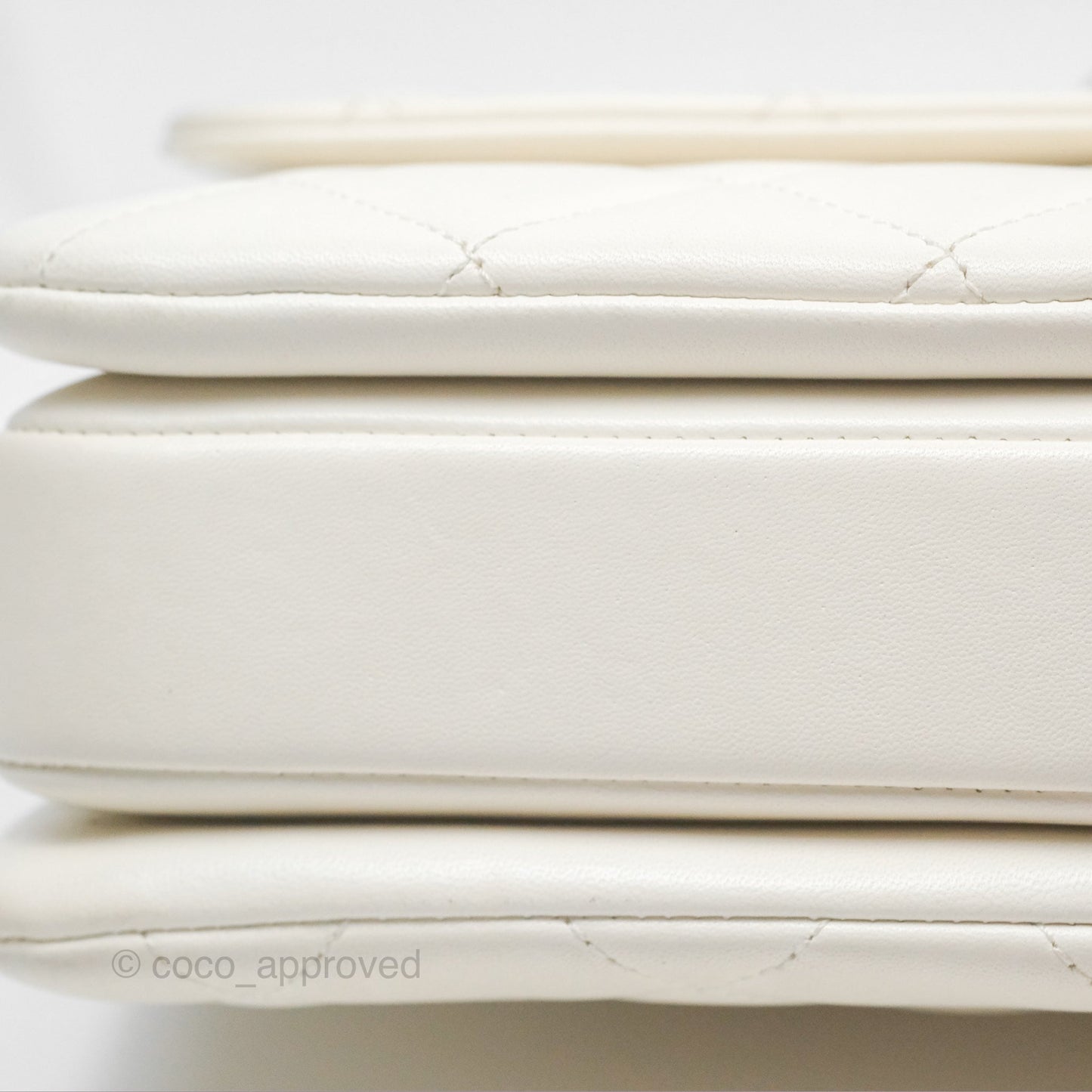 Chanel Trendy CC Small White Lambskin Black Hardware