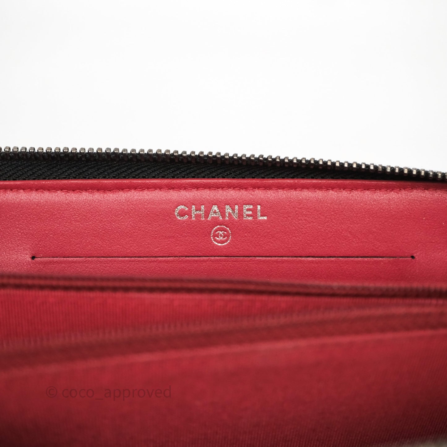 Chanel Quilted Gabrielle Zip Long Wallet Black Aged Gold Hardware