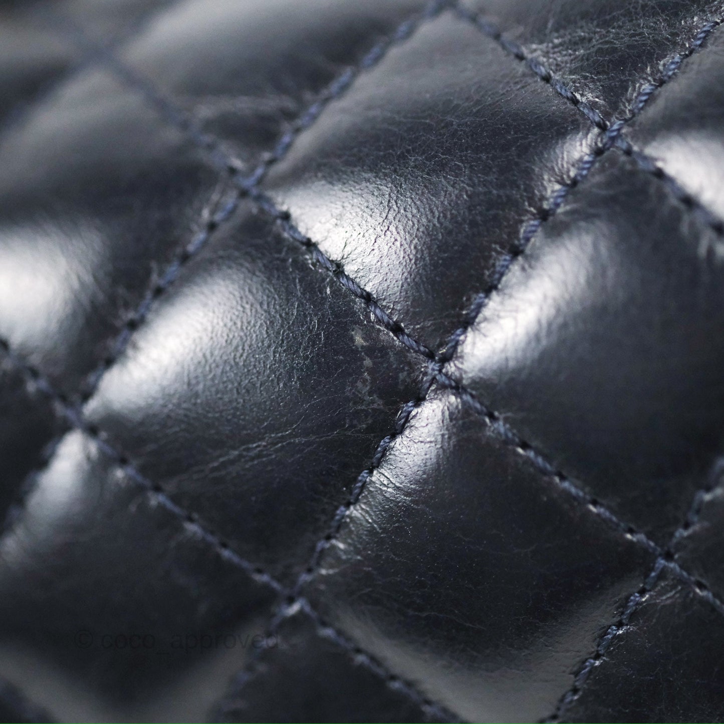 Chanel Small Chain Around Boy Dark Navy Glazed Calfskin Ruthenium Hardware