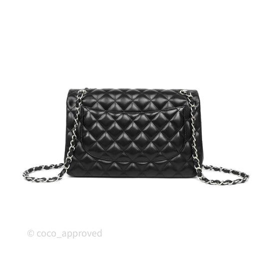 Chanel Jumbo Double Flap Black Lambskin Silver Hardware⁣⁣