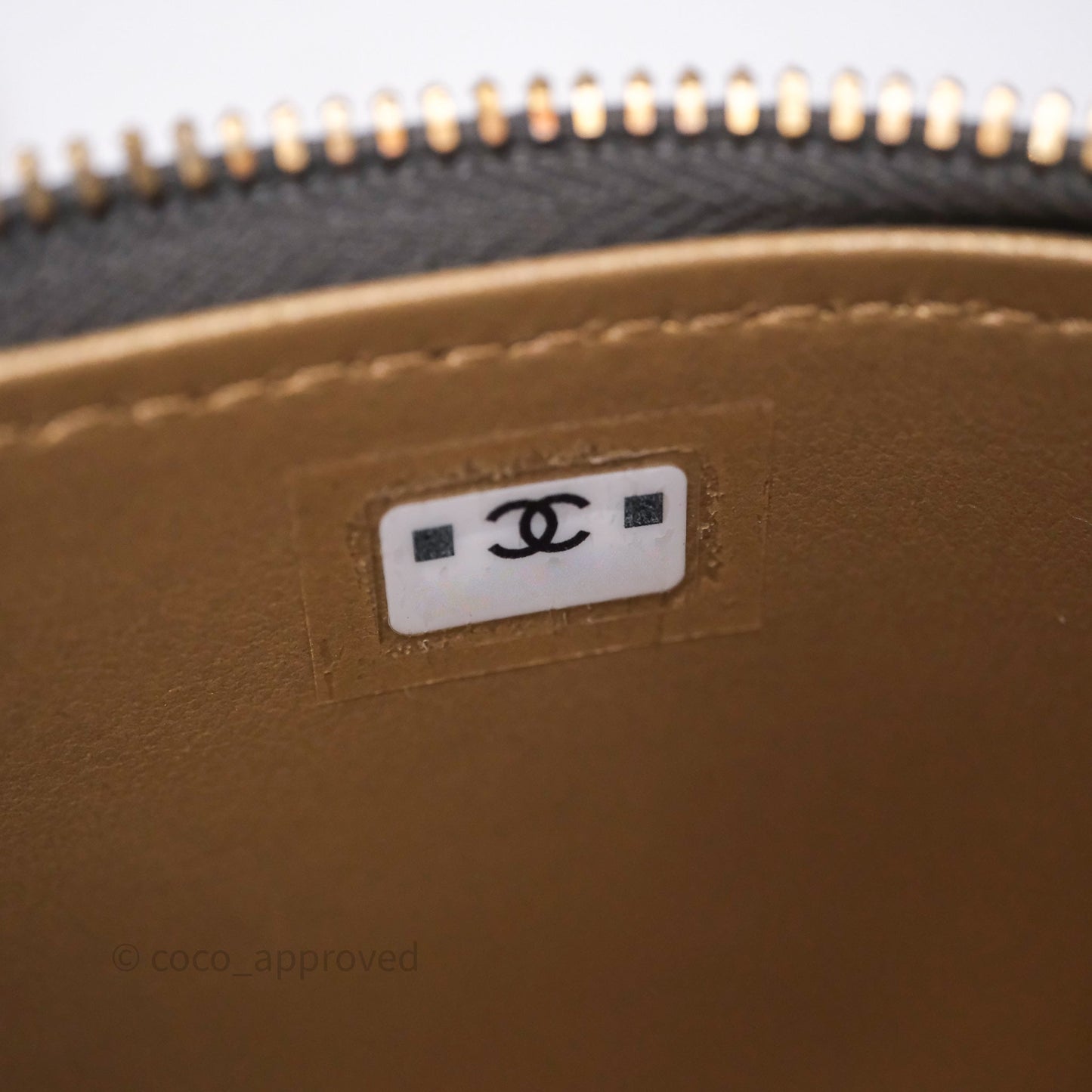Chanel Mini Vanity Pearl Crush With Chain Dark Grey Lambskin Aged Gold Hardware