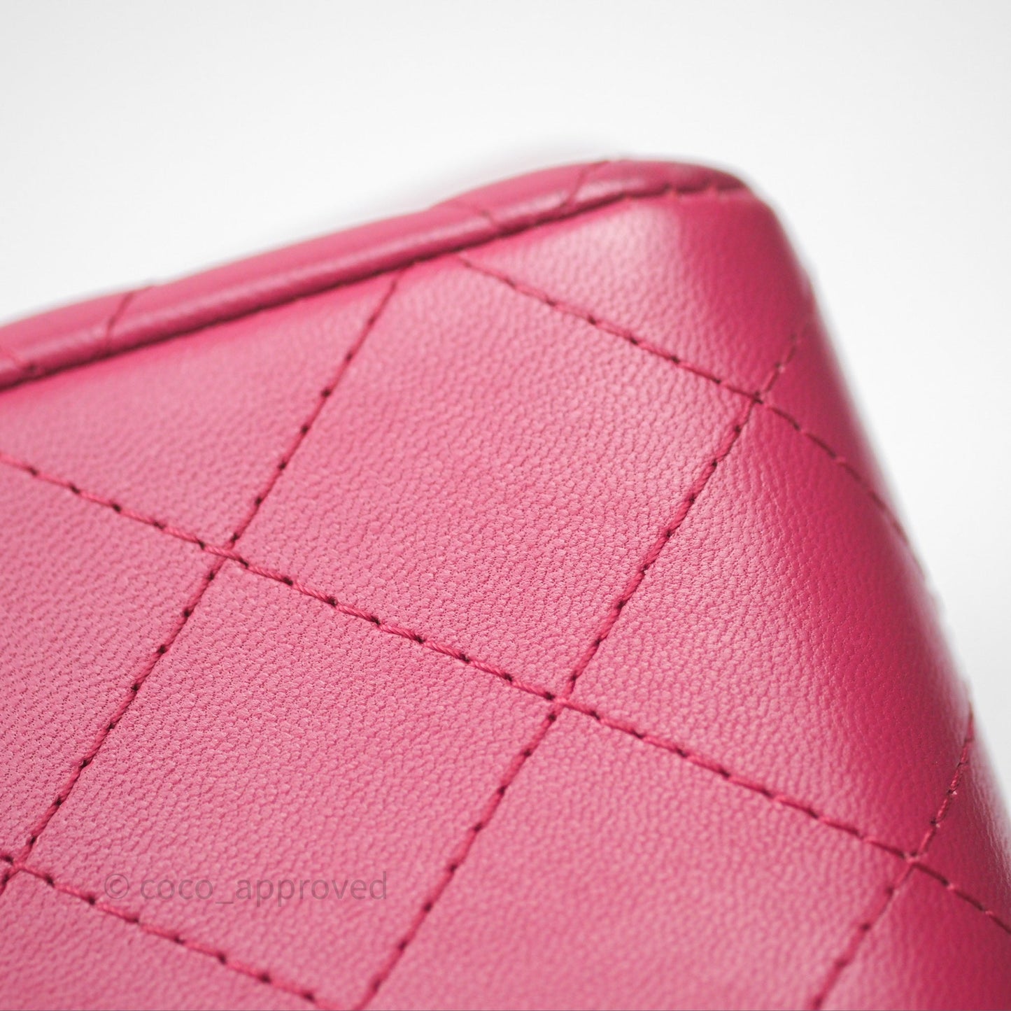 Chanel Quilted Mini Rectangular Flap Dark Pink Lambskin Silver Hardware