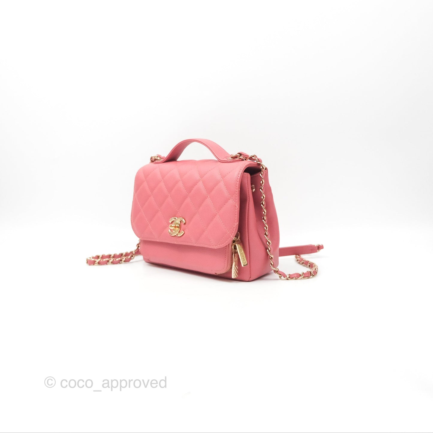 Chanel Quilted Medium Business Affinity Flap Pink Caviar Gold Hardware