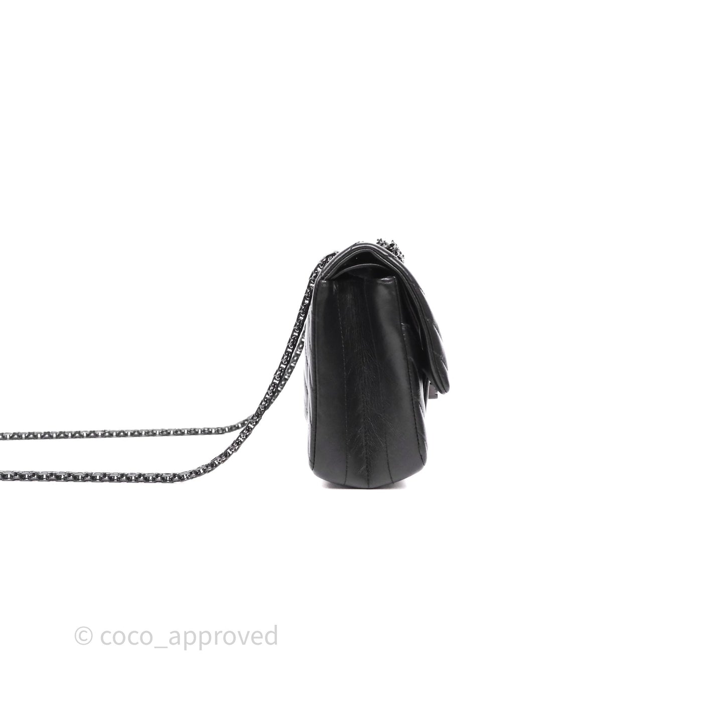 Chanel Reissue 225 Chevron Aged Calfskin So Black