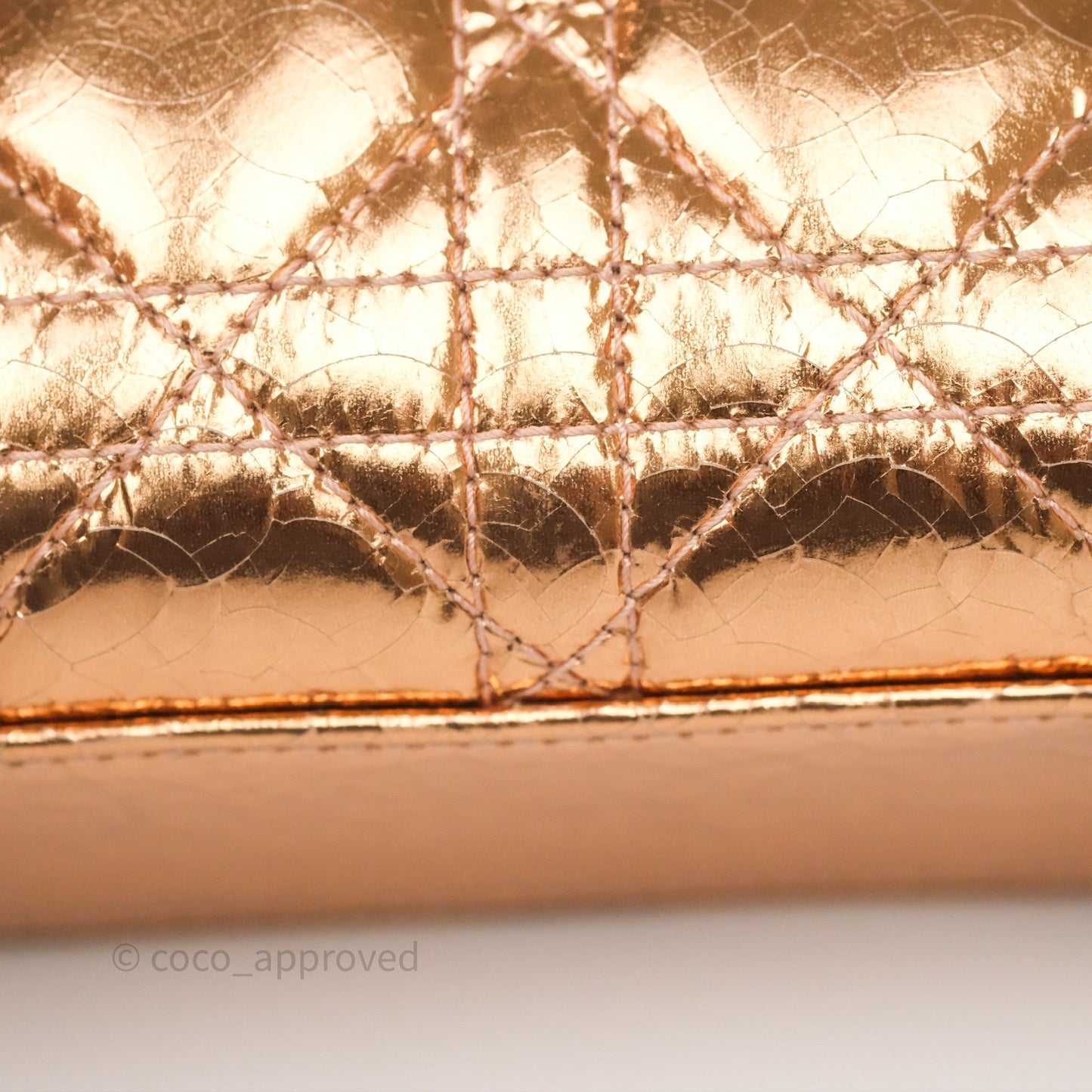 Christian Dior Mini Lady Dior Metallic Copper Cannage Silver Hardware