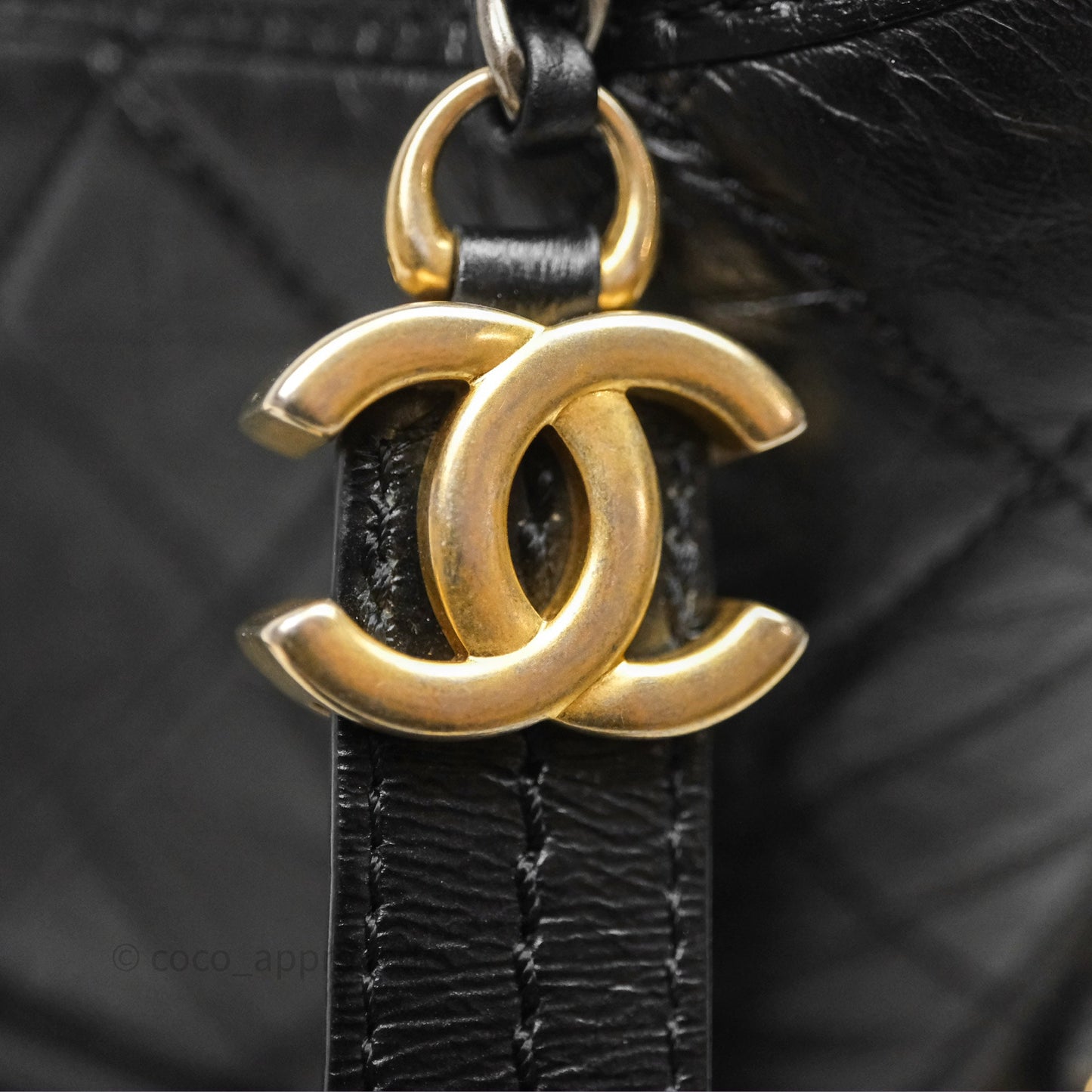 Chanel Small Gabrielle Hobo Quilted Black Aged Calfskin