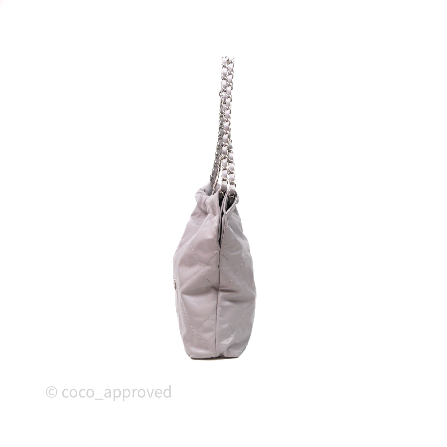 Chanel 22 Small Grey Aged Calfskin Matte Silver Hardware