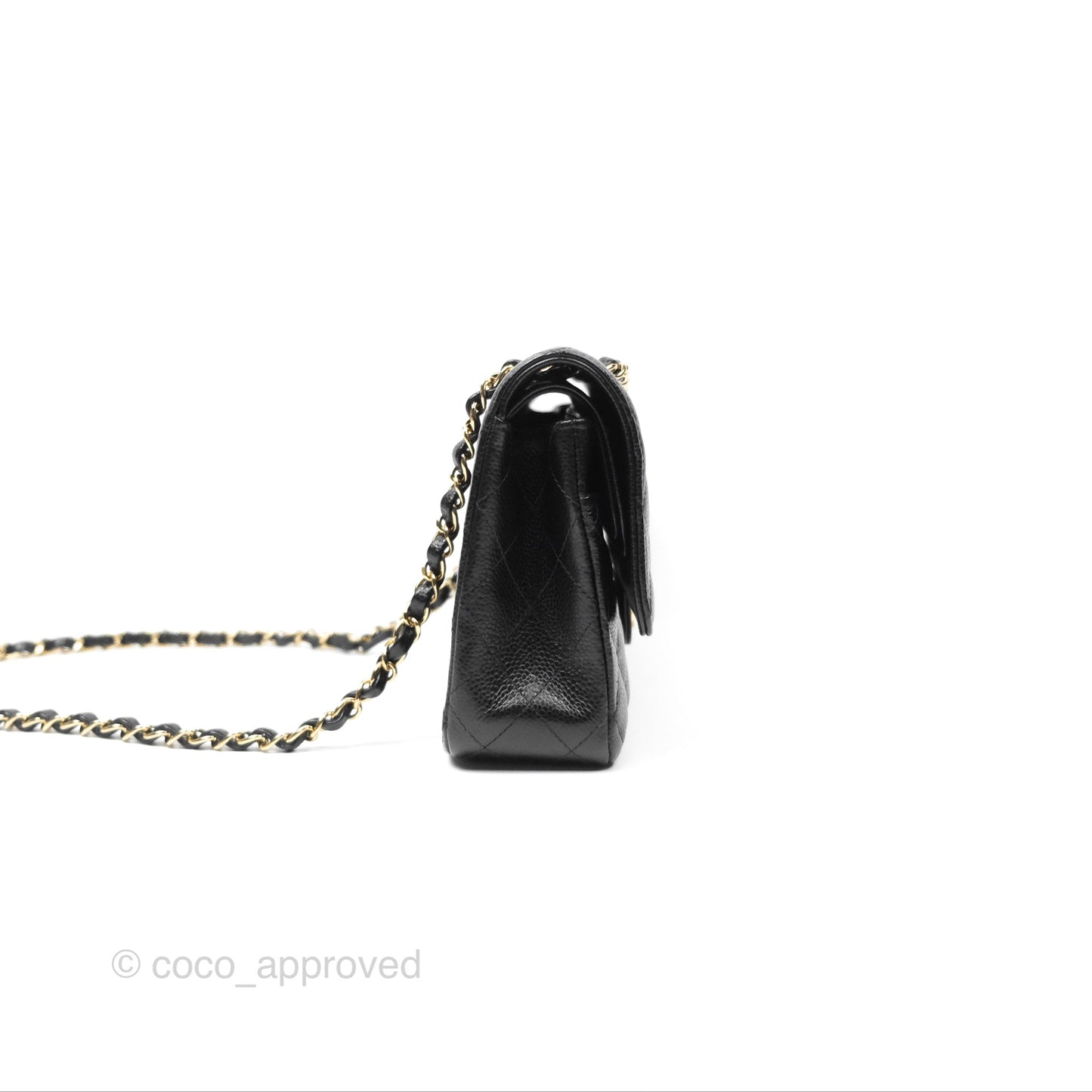 Chanel Classic M/L Medium Flap Quilted Black Caviar Gold Hardware