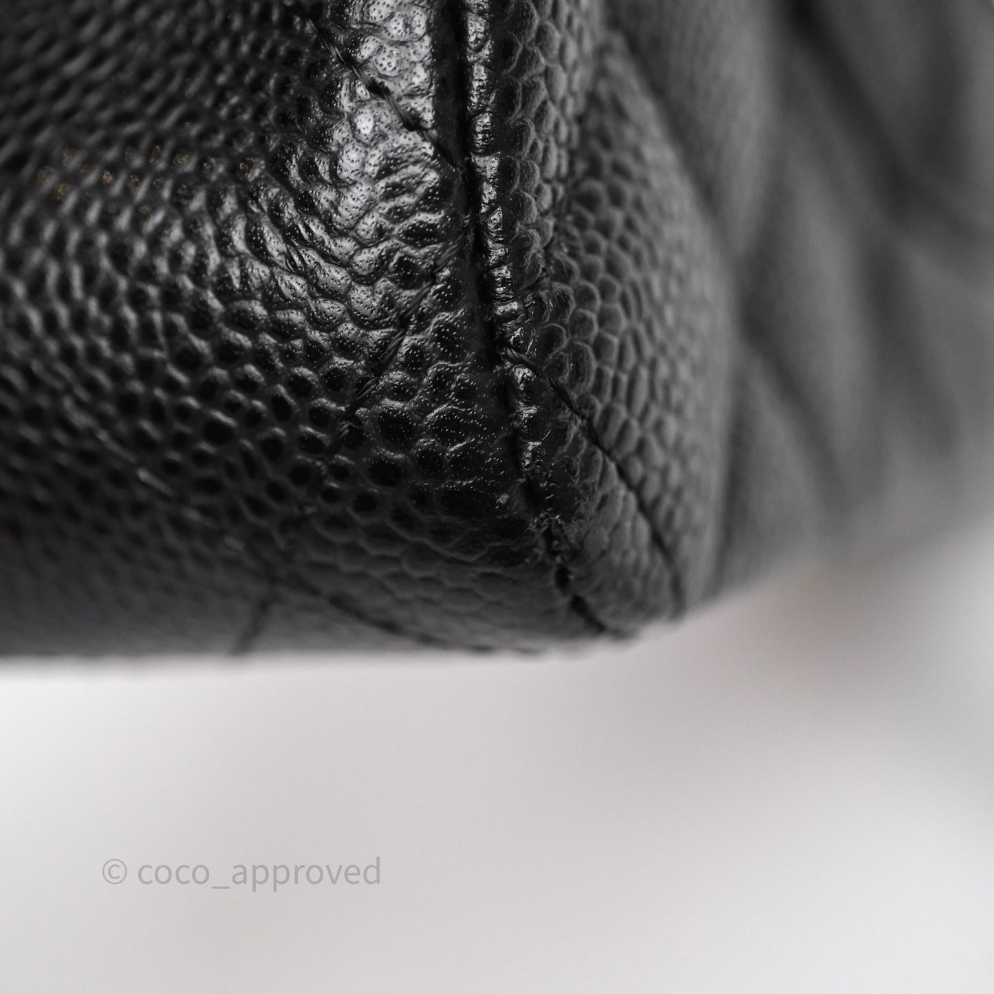 Chanel Classic M/L Medium Flap Quilted Black Caviar Silver Hardware