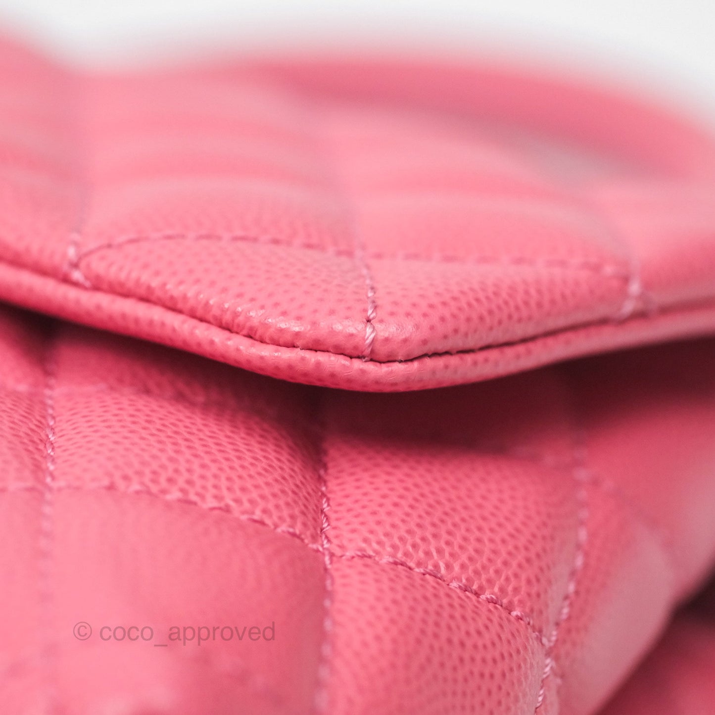 Chanel Small Coco Handle Quilted Pink Caviar Aged Gold Hardware Lizard Handle