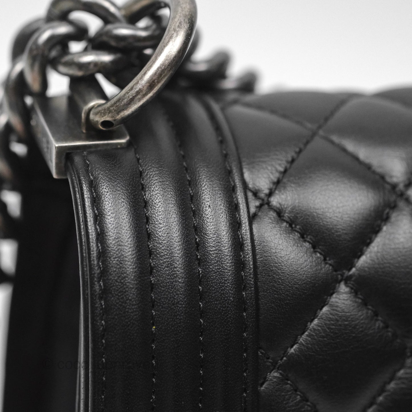 Chanel Medium Boy Quilted Black Calfskin Ruthenium Hardware