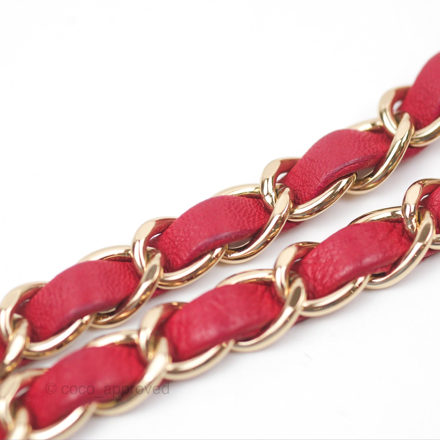 Chanel Mini Square Flap Red Lambskin Light Gold Hardware