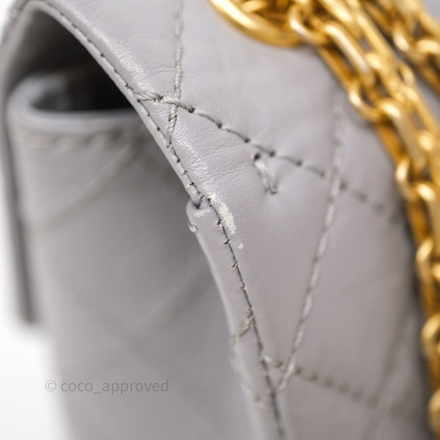 Chanel Mini Reissue 224 Grey Aged Calfskin Aged Gold Hardware