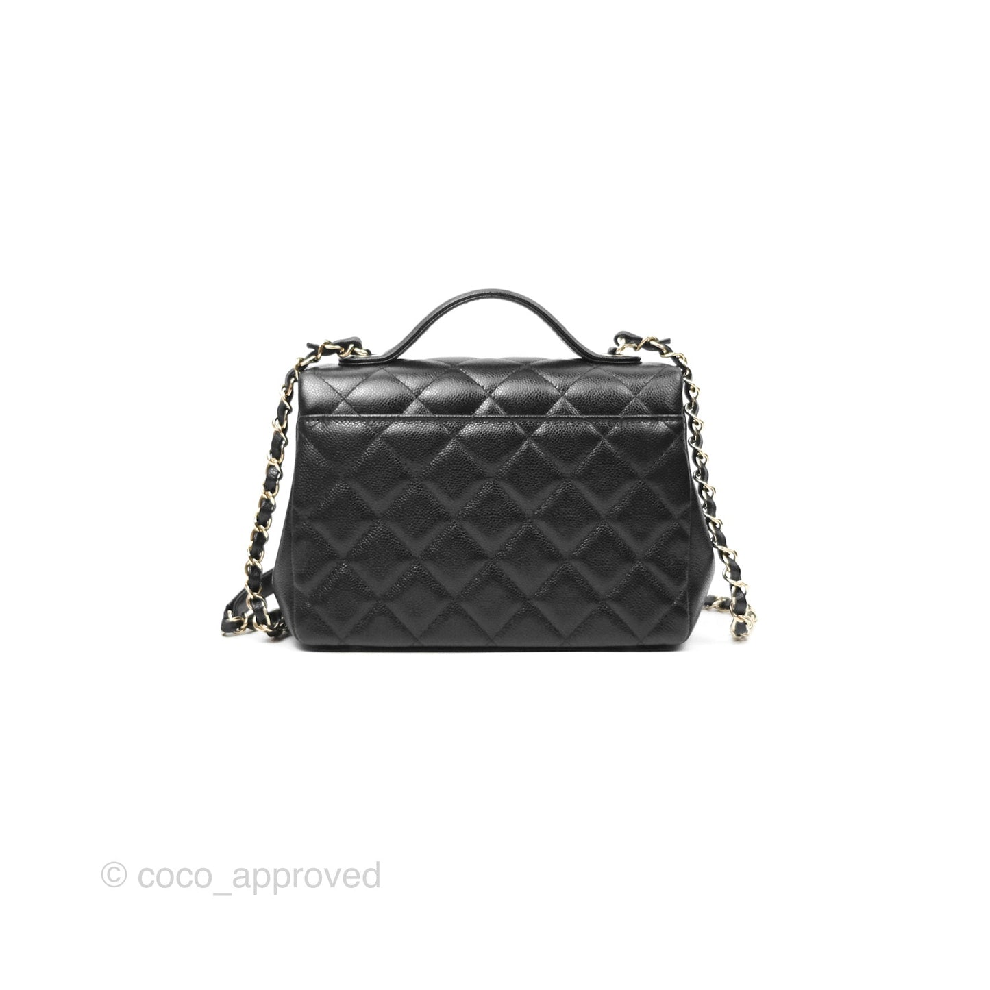 Chanel Quilted Medium Business Affinity Flap Black Caviar Light Gold Hardware
