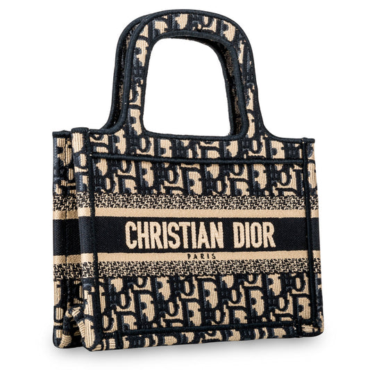 Luxury Dior Mini Book Tote - Oblique Canvas