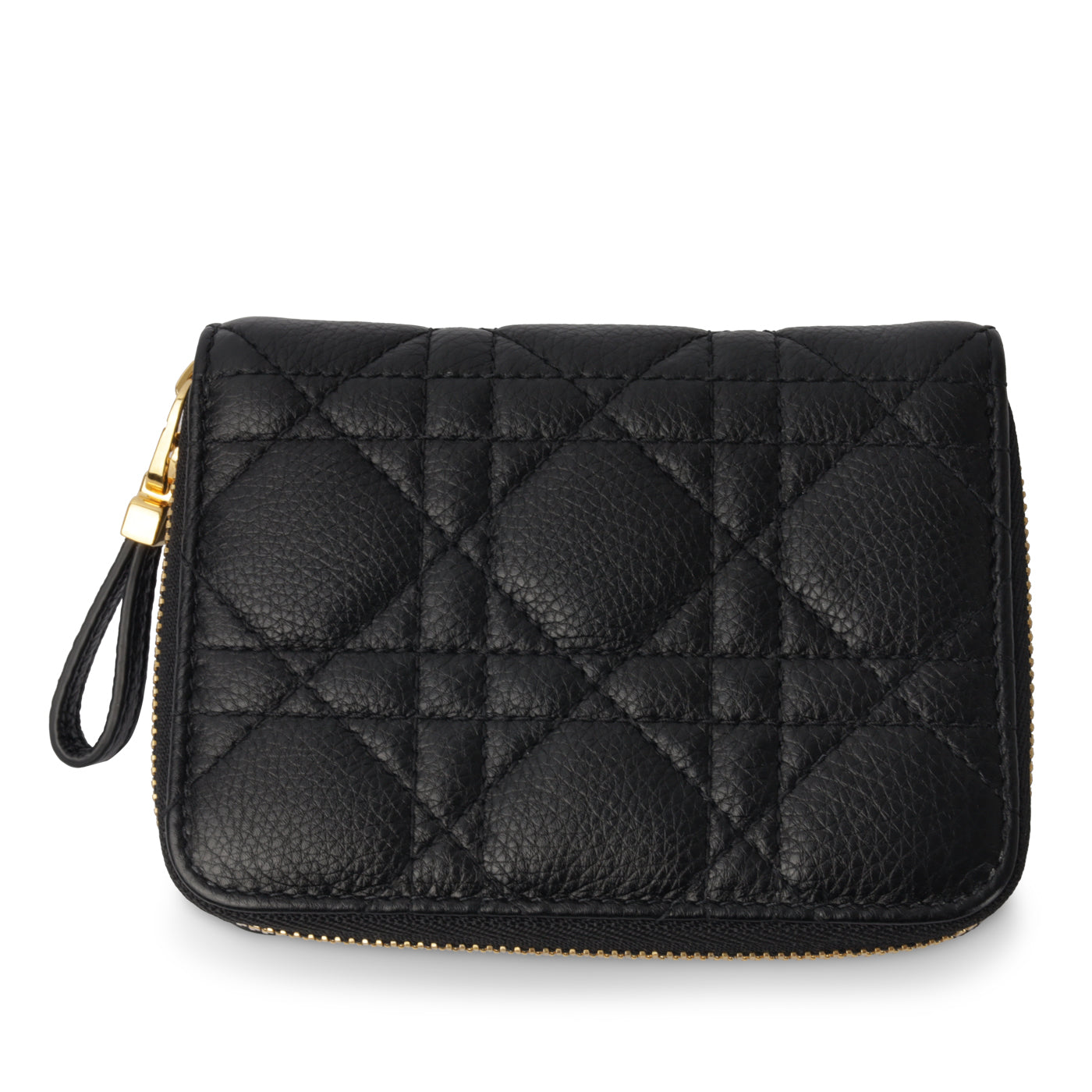 Luxury Dior Caro Compact Zipped Wallet