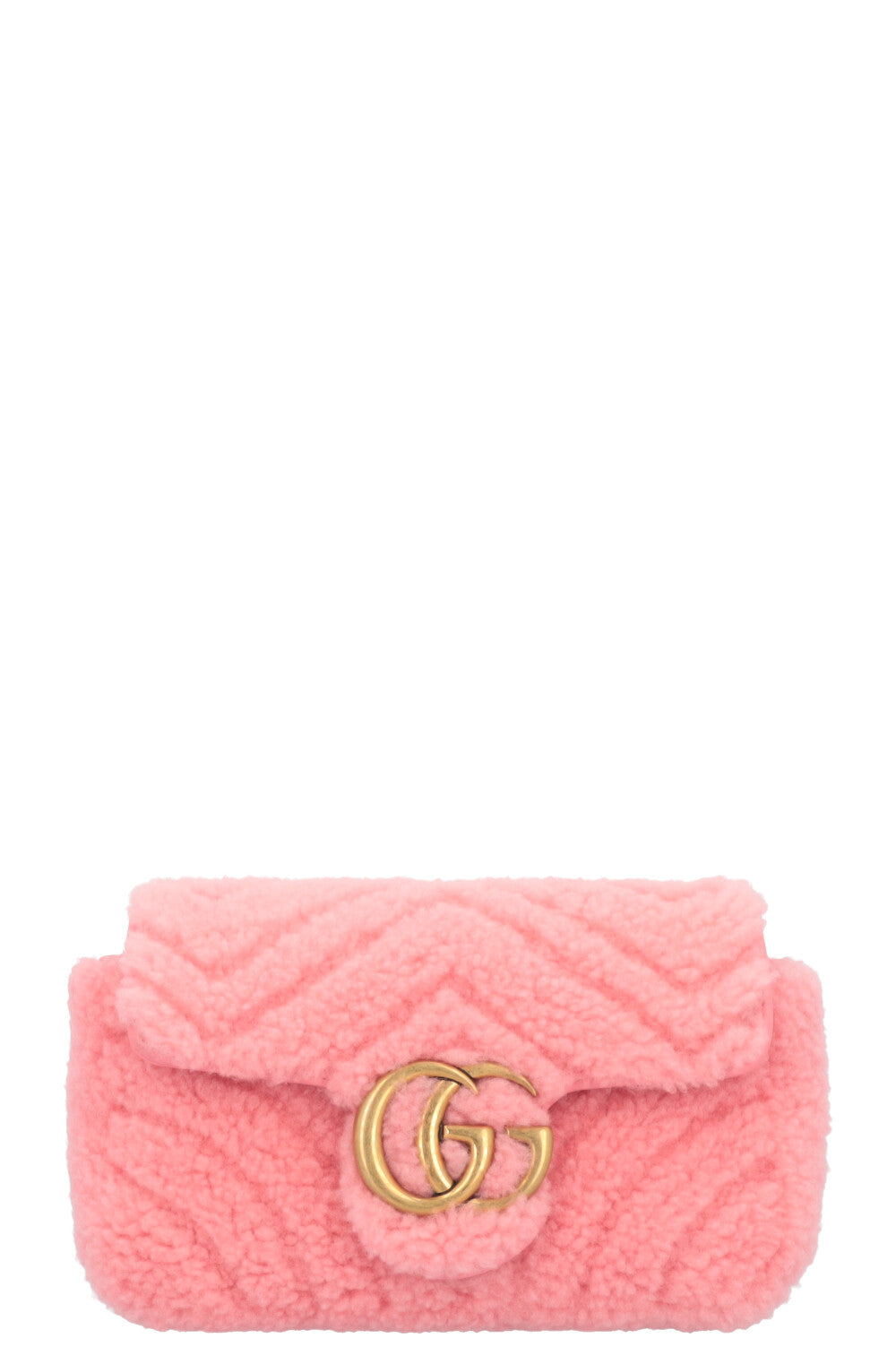 Luxury Gucci Trending 2025 Mini Marmont Shearling Crossbody Bag Pink