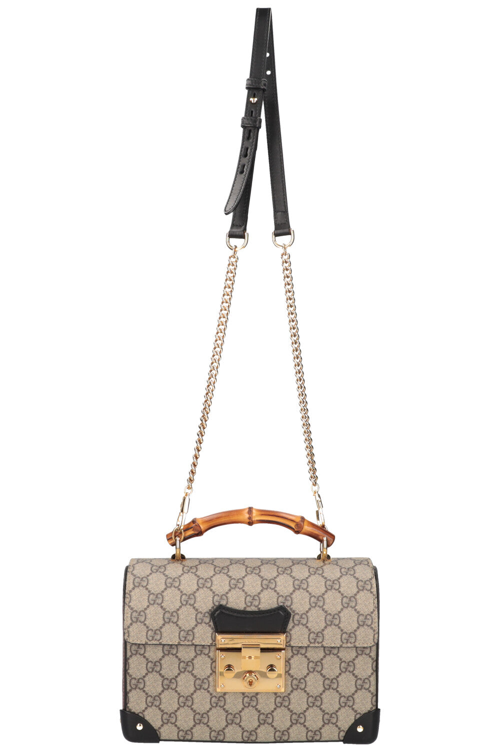 Luxury Gucci Trending 2025 Padlock Bamboo Bag GG Black Brown