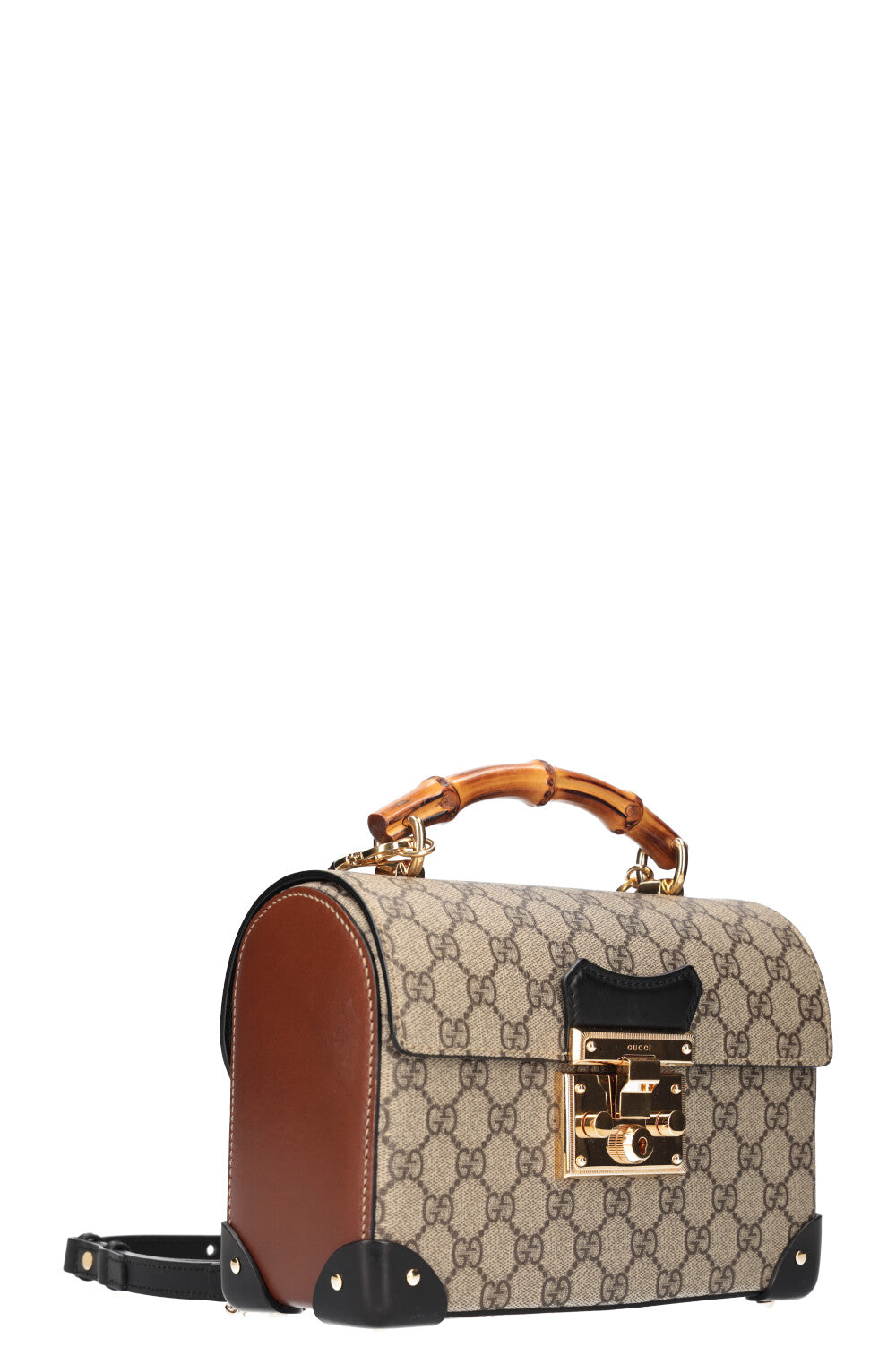 Luxury Gucci Trending 2025 Padlock Bamboo Bag GG Black Brown