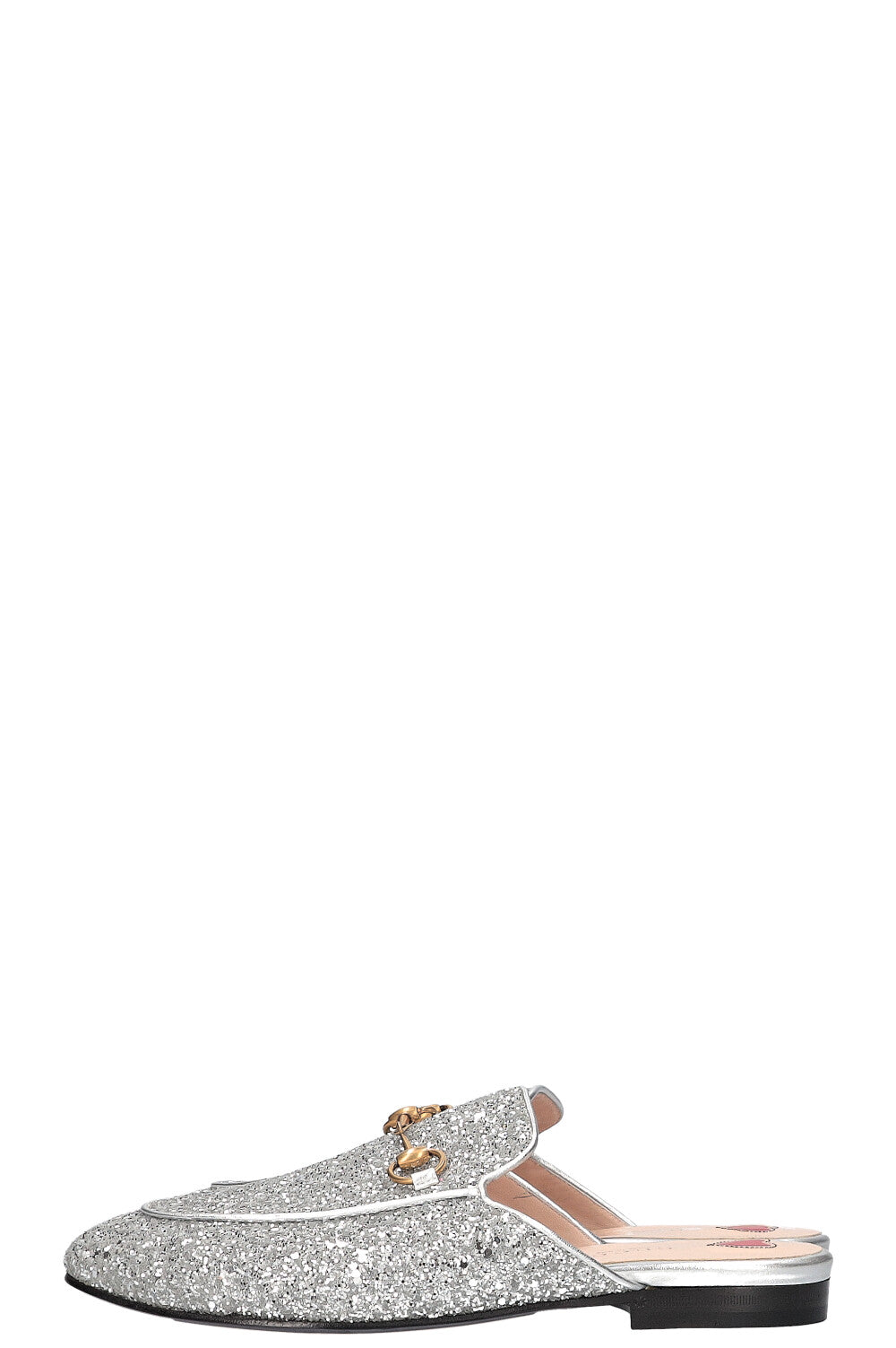Luxury Gucci Trending 2025 Princetown Flats Glitter Silver