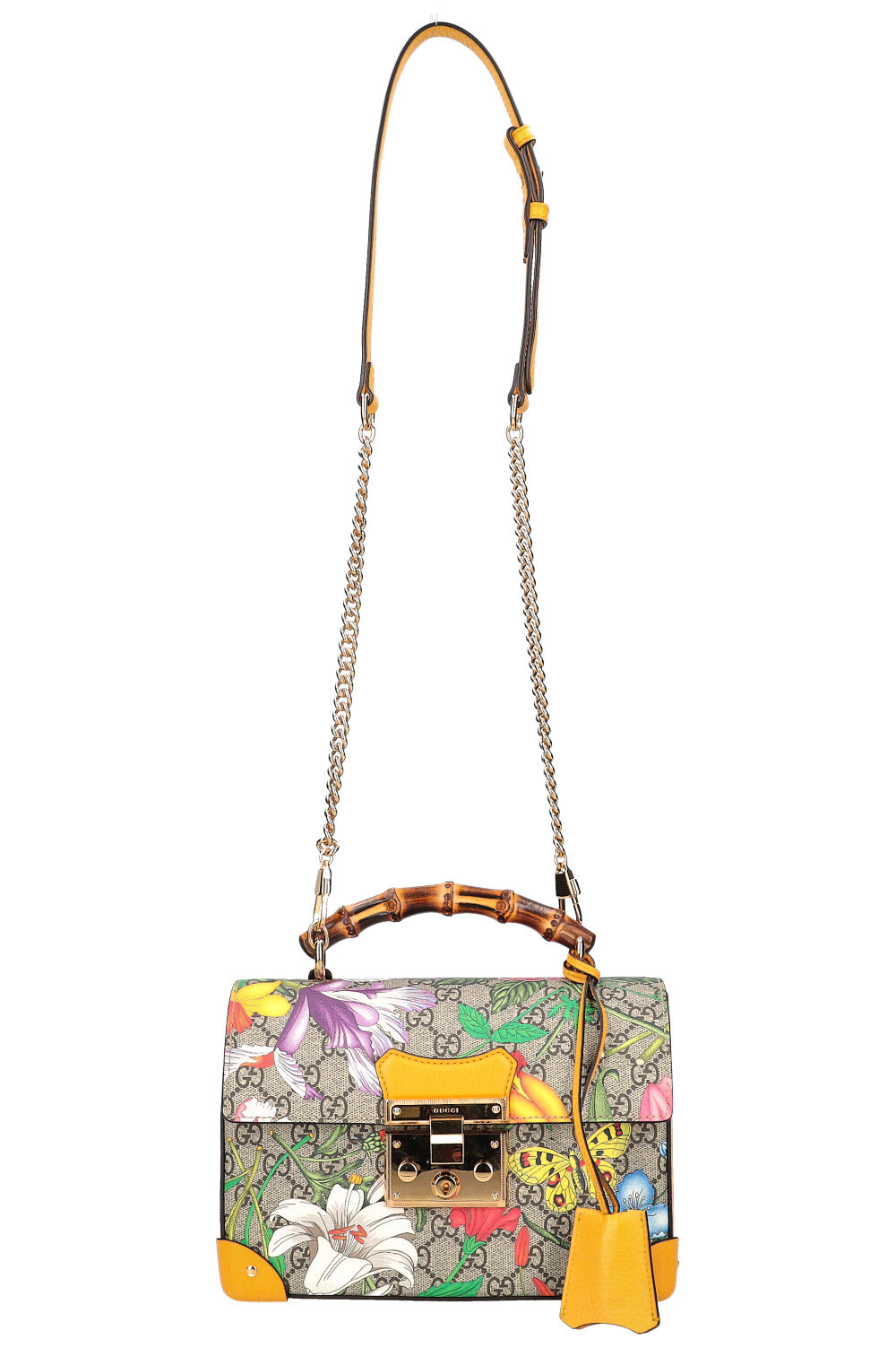 Luxury Gucci Trending 2025 Padlock Bamboo Bag Flora GG