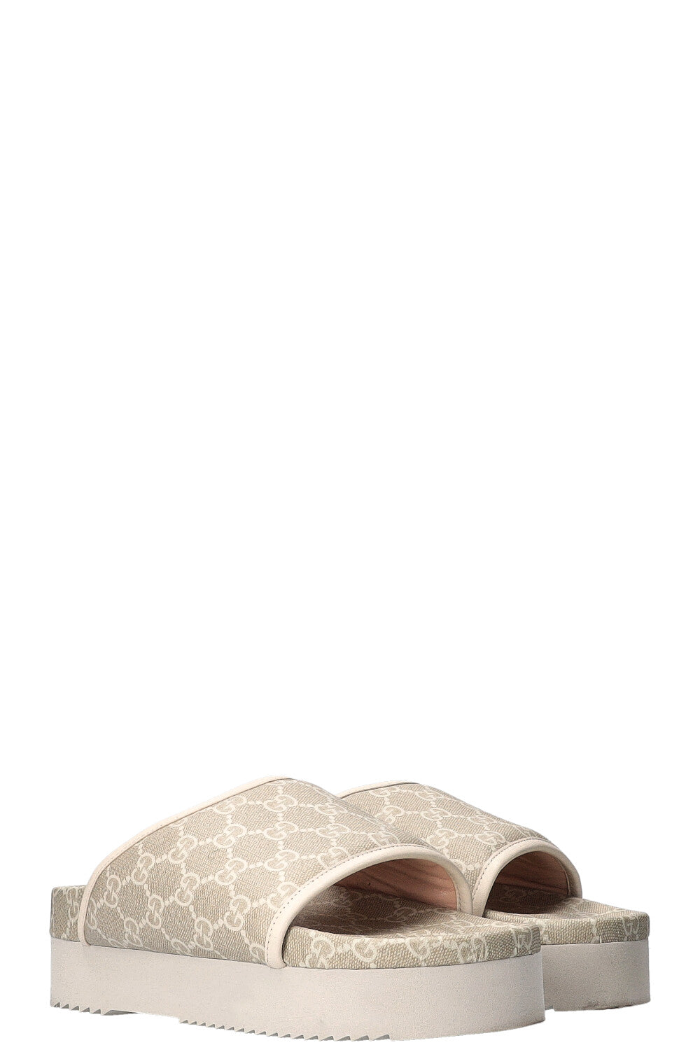Luxury Gucci Trending 2025 GG Print Open Toe Slides Sand