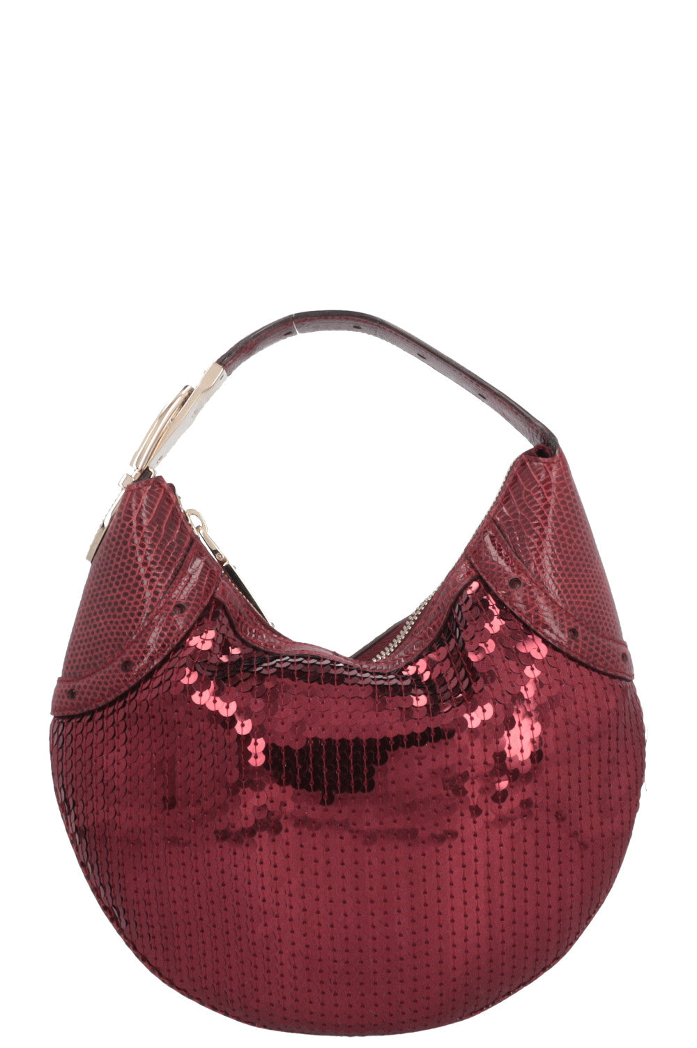 Luxury Gucci Trending 2025 Sequin Lizard Handbag Mini Bordeaux