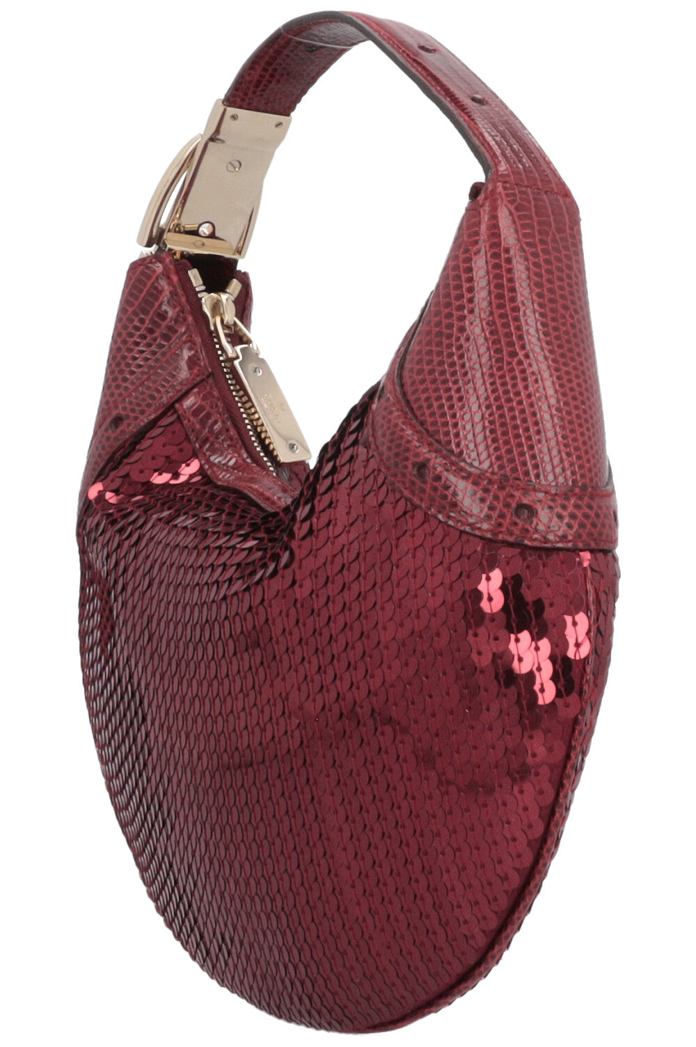 Luxury Gucci Trending 2025 Sequin Lizard Handbag Mini Bordeaux