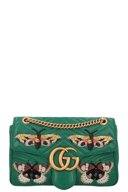 Luxury Gucci Trending 2025 Butterfly Marmont Bag Leather Green