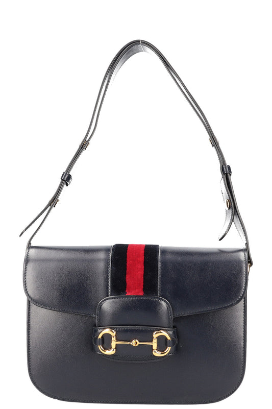 Luxury Gucci Trending 2025 Horsebit 1955 Shoulder Bag with Velvet Trim
