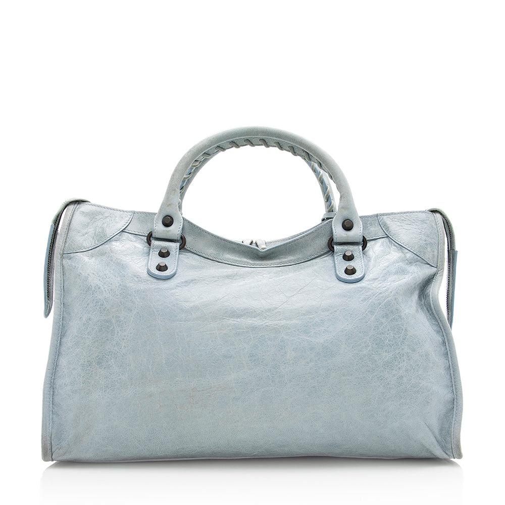 Luxury Balenciaga Agneau Classic City Satchel (SHF-18505)
