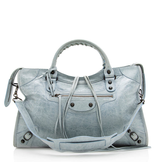 Luxury Balenciaga Agneau Classic City Satchel (SHF-18505)